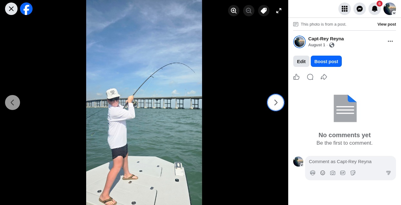 Angler hooked up near a bridge on the Laguna Madre